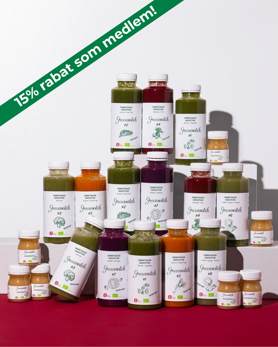 Greenwitch grønne smoothies - Ekstra Grønt Kassen 7 stks