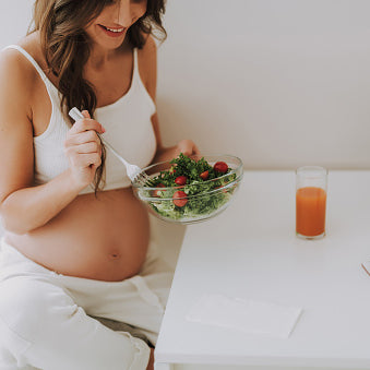 Sund graviditet med mange grøntsager